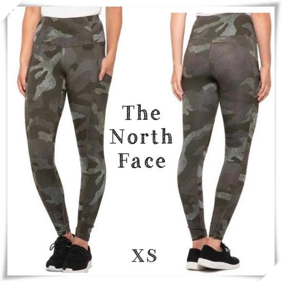 THE North Face Camouflage Print 7/8 Leggings in Military Green - Picture 1 of 11